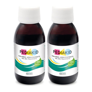 PEDIAKID - Nausées-vomissements mal des transports - Complément alimentaire à base de plantes - Confort digestif - Contre les nausées & vomissements - Goût citron - Lot de 2 Flacons de 125 ml