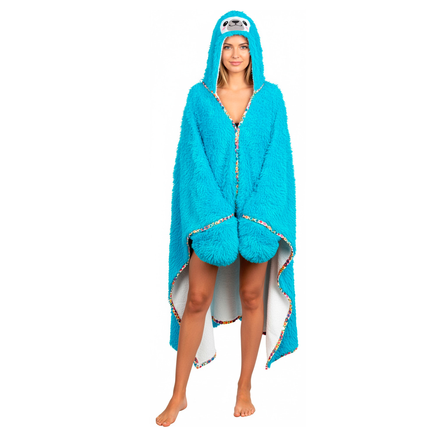 Bata manta adultos con capucha diseño alpaca. 120x152 cm.