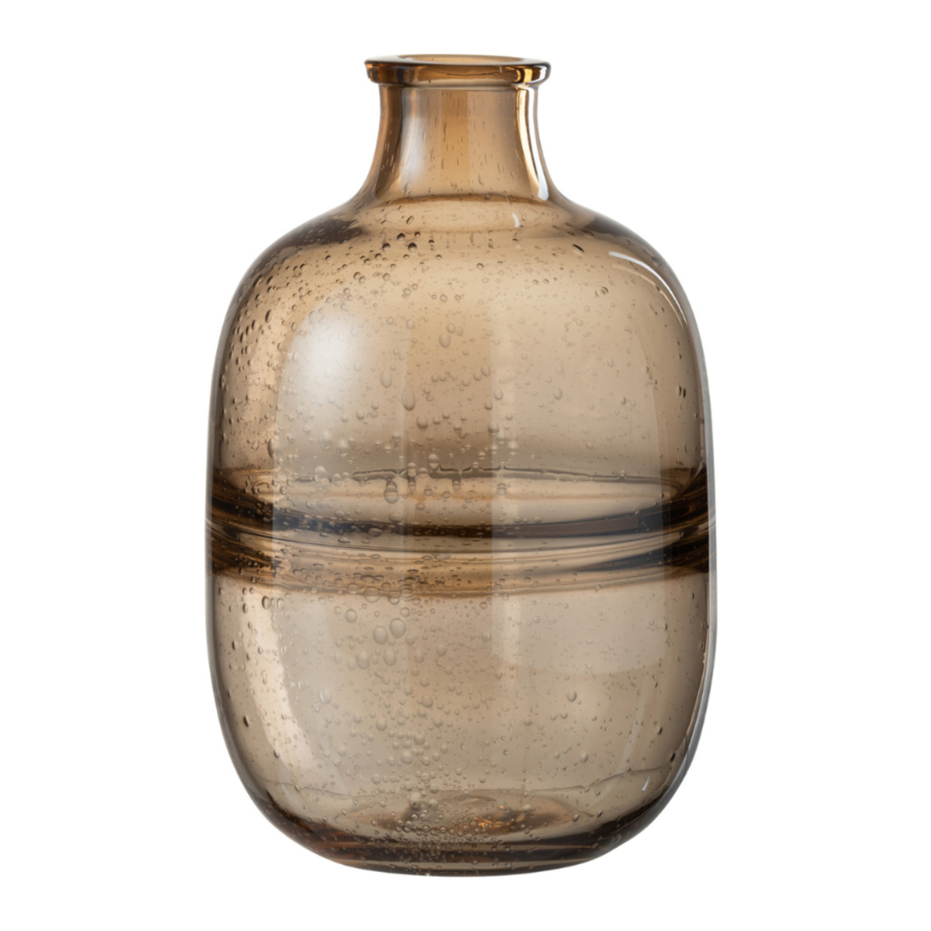 J-Line vase Rond Nervures - verre  - ambre - small - Ø 18 cm