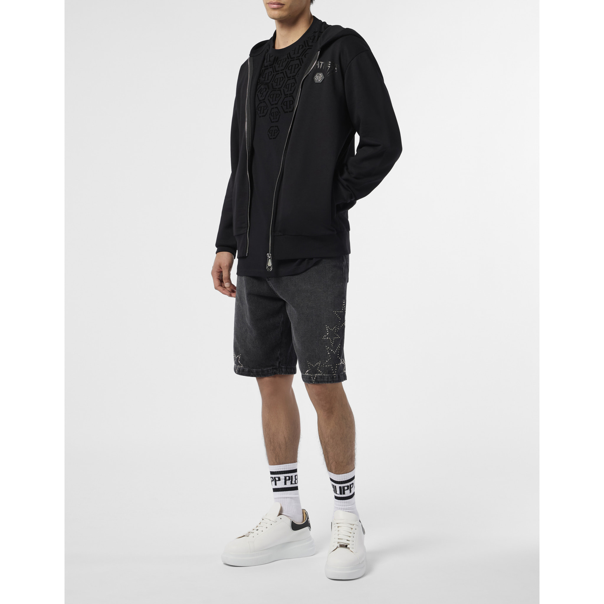 PHILIPP PLEIN Fleece Zip Hoodie Greatness