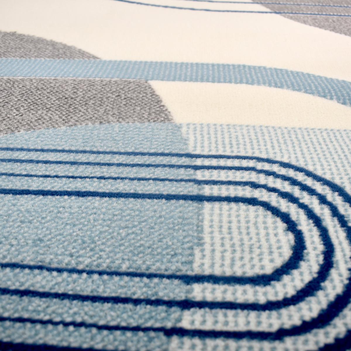 Tapis salon et chambre tissé motif rétro-vintage VOKI