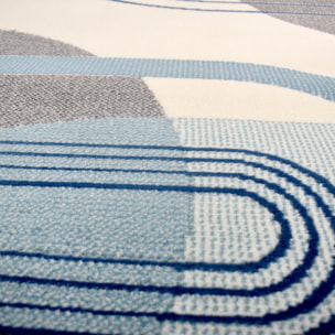 Tapis salon et chambre tissé motif rétro-vintage VOKI