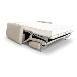 Canapé lit convertible express "Aurelie" - Matelas 18 cm - Couchage 140 cm - 3 places - Beige