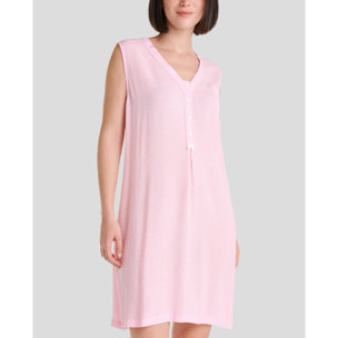 Camisón corto mujer topitos sin mangas suave