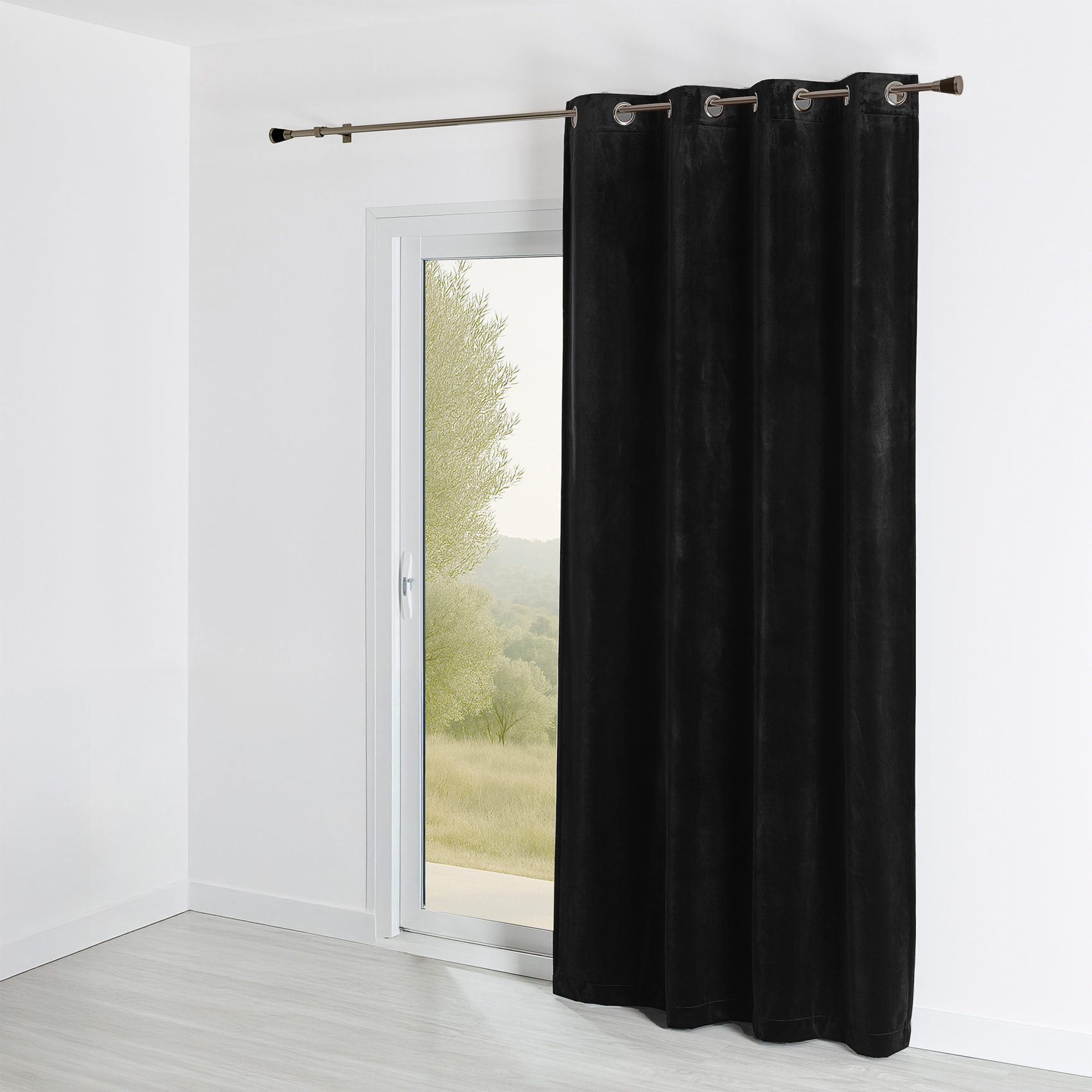 Rideau Ignifugé  M1 en velours premium - Noir