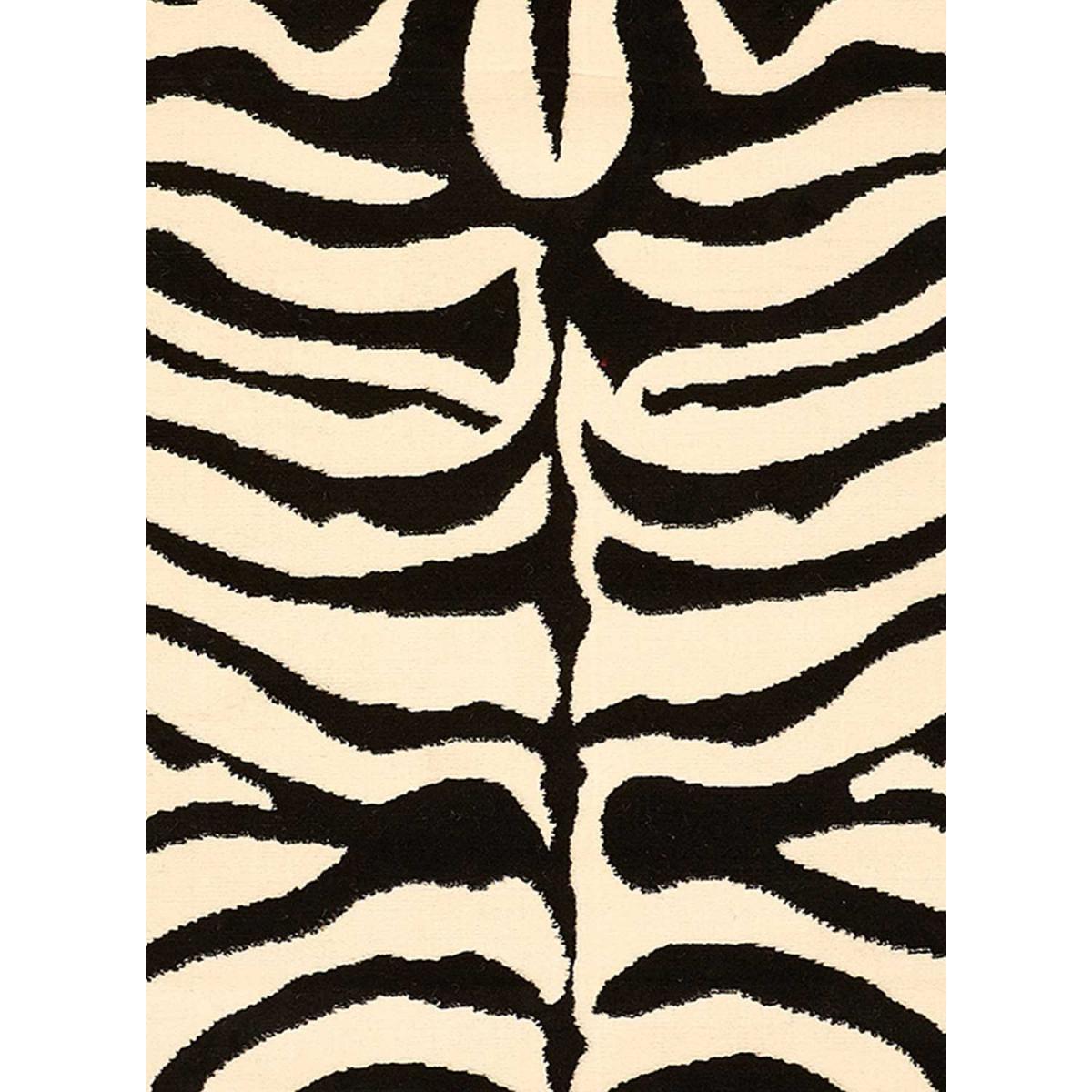 tapis chambre 80x150 tissé noir rectangle motif animaux AF1 ZEBRE