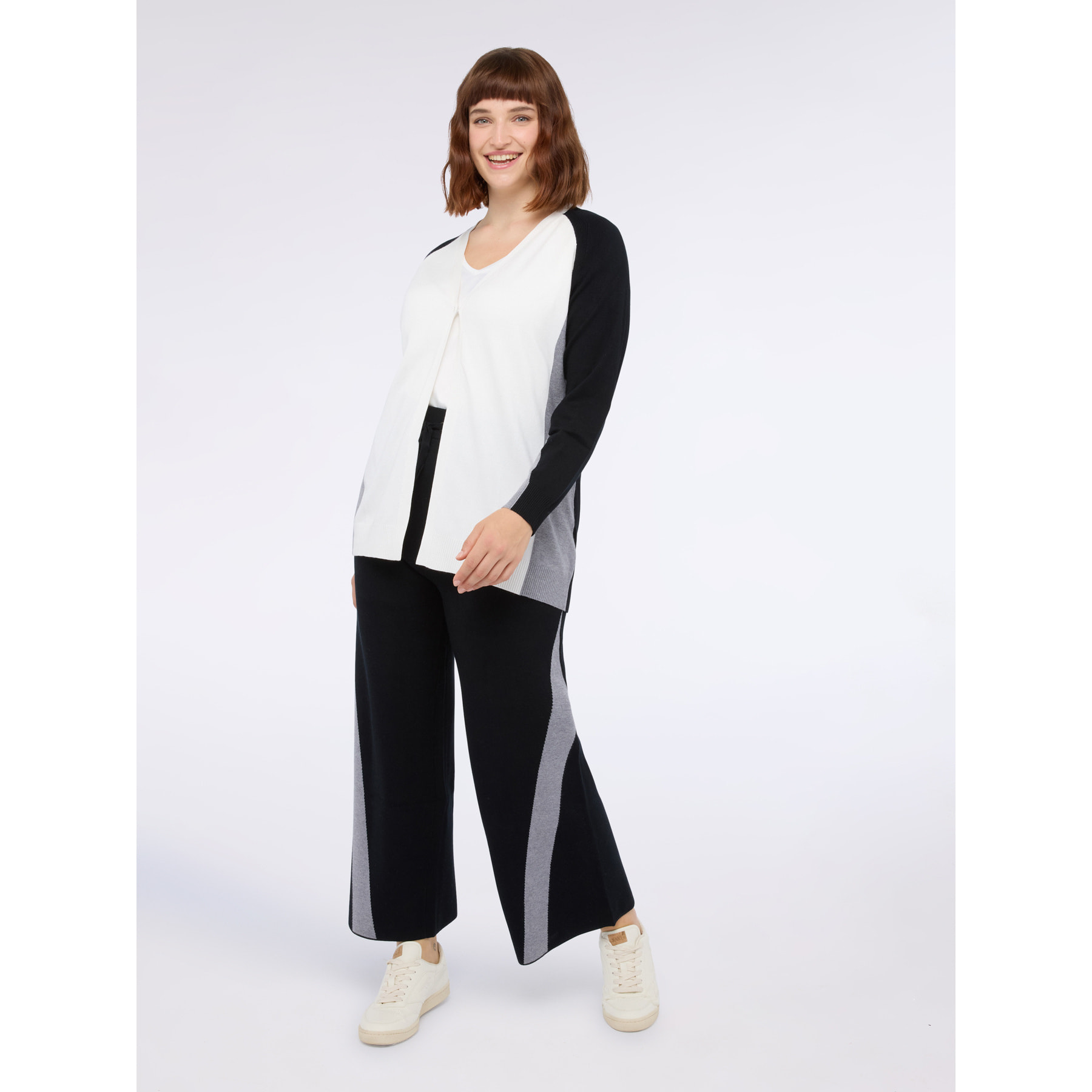 Fiorella Rubino - Cárdigan color block de mezcla de viscosa - Negro