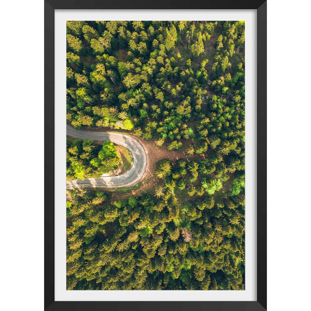 Affiche nature urbaine l' aventure Affiche + cadre en bois - Noir