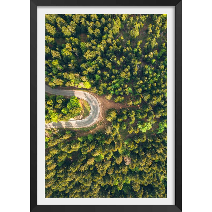 Affiche nature urbaine l' aventure Affiche + cadre en bois - Noir