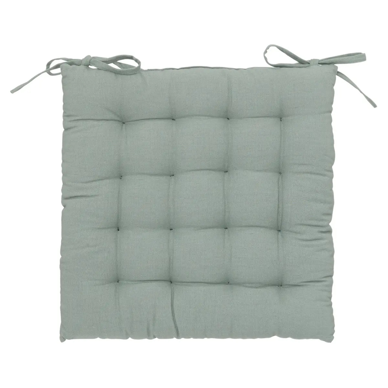 Galette de chaise "Anjali" en coton 38x38cm vert céladon