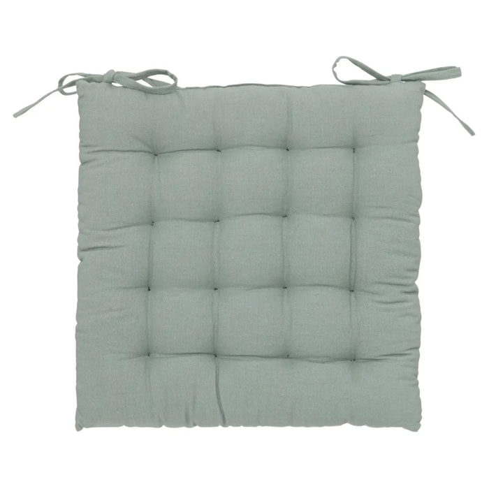 Galette de chaise "Anjali" en coton 38x38cm vert céladon