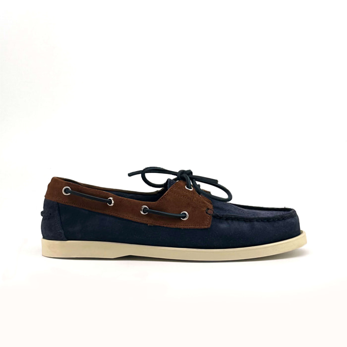 Zapatos Náuticos para Hombre - Duca di Morrone Santiago Suede Blue/Brown