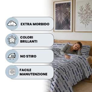 PARURE COPRIPIUMINO MATRIMONIALE KARMA - 100% Microfibra
