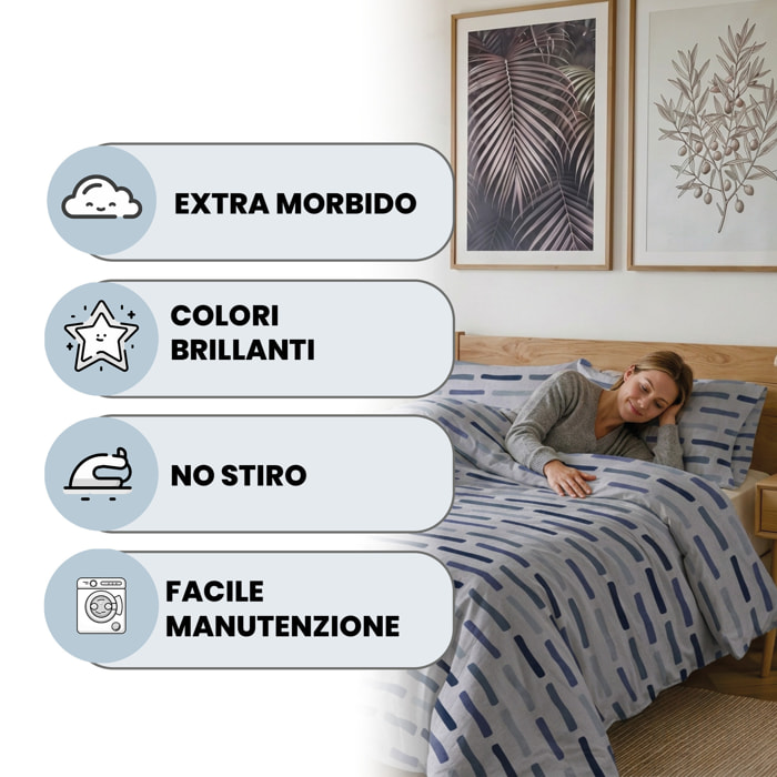 PARURE COPRIPIUMINO MATRIMONIALE KARMA - 100% Microfibra