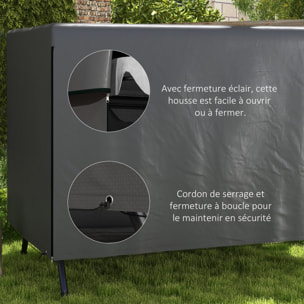 Housse de protection balancelle de jardin bâche étanche dim. 2,15L x 1,55l x 1,5H m PE gris