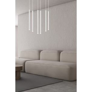 Lampada a sospensione Selter in acciaio bianco opaco