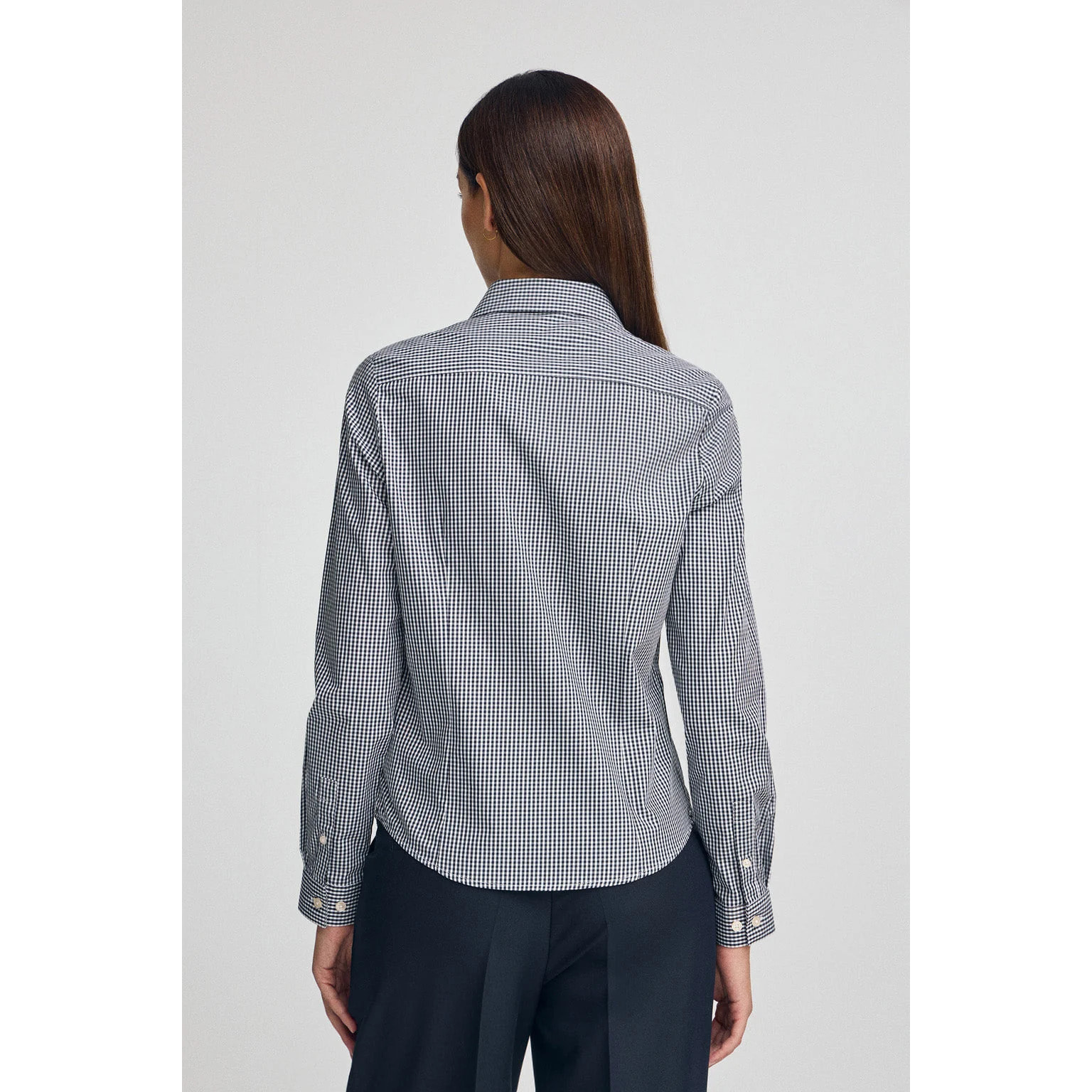Camisa de cuadros vichy azul marino con logo Rigby Go