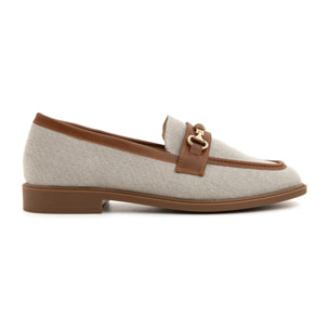 Mocassino bicolore con morsetto oro - CAMMELLO