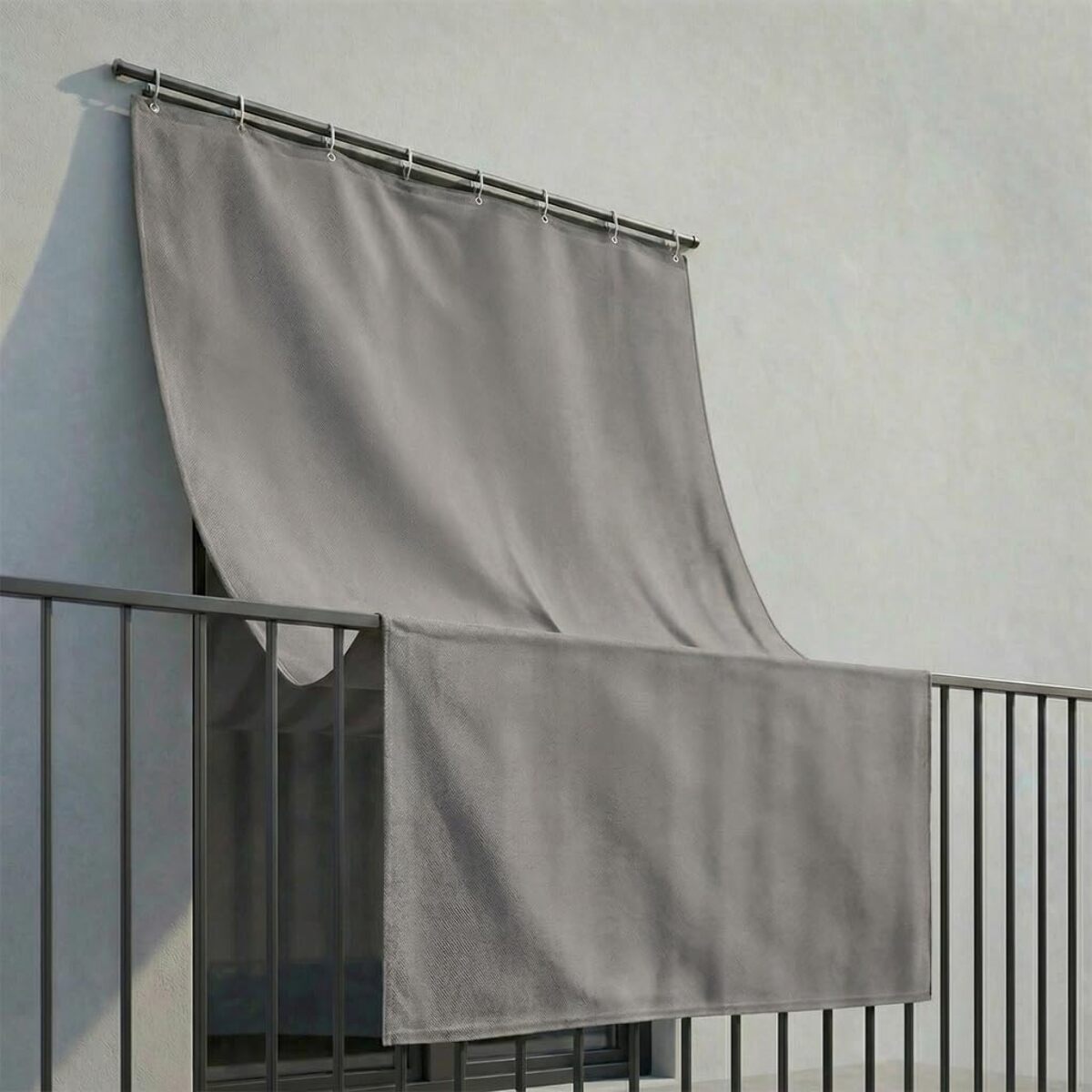 Tenda da sole a caduta impermeabile per esterno con occhielli, telo parasole resistente ai raggi UV e intemperie, protegge da luce e calore, aumenta privacy su balcone e terrazzo, facile da installare, tessuto in poliestere durevole e lavabile