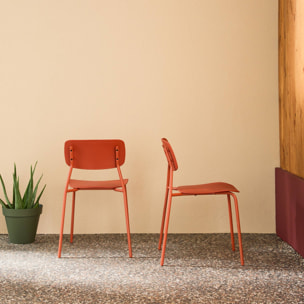 Chaise de jardin empilable acier et plastique (lot de 2) LIVA