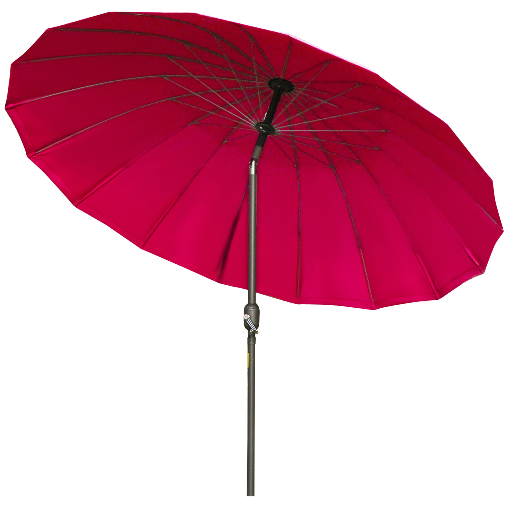 Sombrilla Terraza Exterior Ø250 cm Sombrilla de Jardín con Ángulo Inclinable y Manivela Impermeable Parasol para Patio Terraza Rojo Burdeos