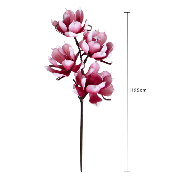 Magnolia artificiale - Pezzi 3 - 20xH95xD10cm - Rosa Chiaro - Bianchi Dino SPA