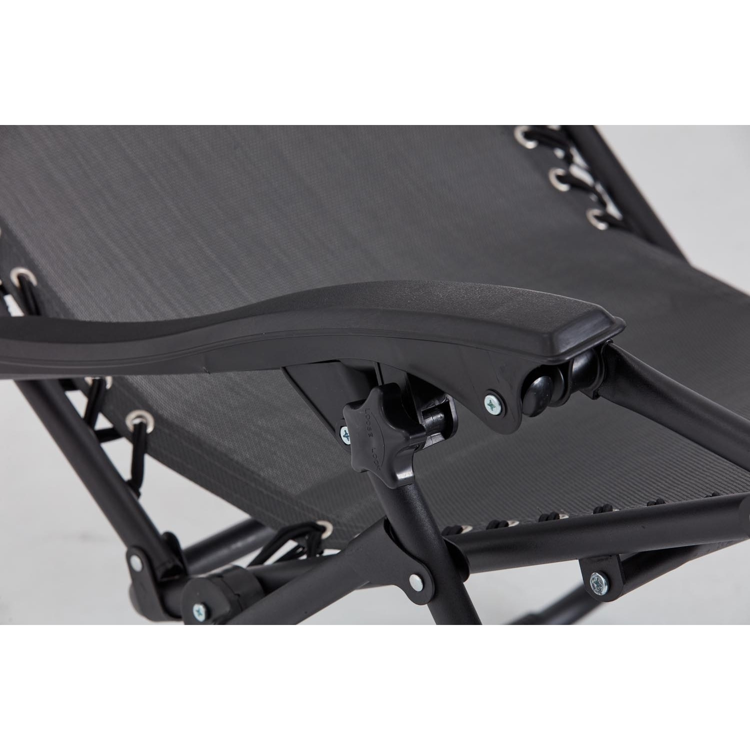 Transat inclinable noir et gris foncé ANALU