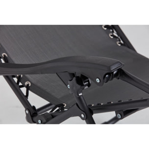 Transat inclinable noir et gris foncé ANALU