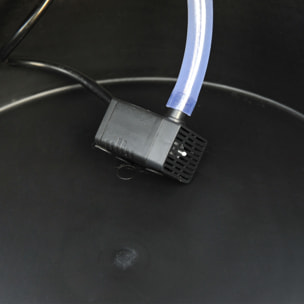 Fuente de Agua de Madera Fuente de Jardín en Cascada de 2 Niveles con Bomba Eléctrica y Salida de Agua Ajustable para Decoración Patio Terraza 44,5x44,5x58,5 cm Natural