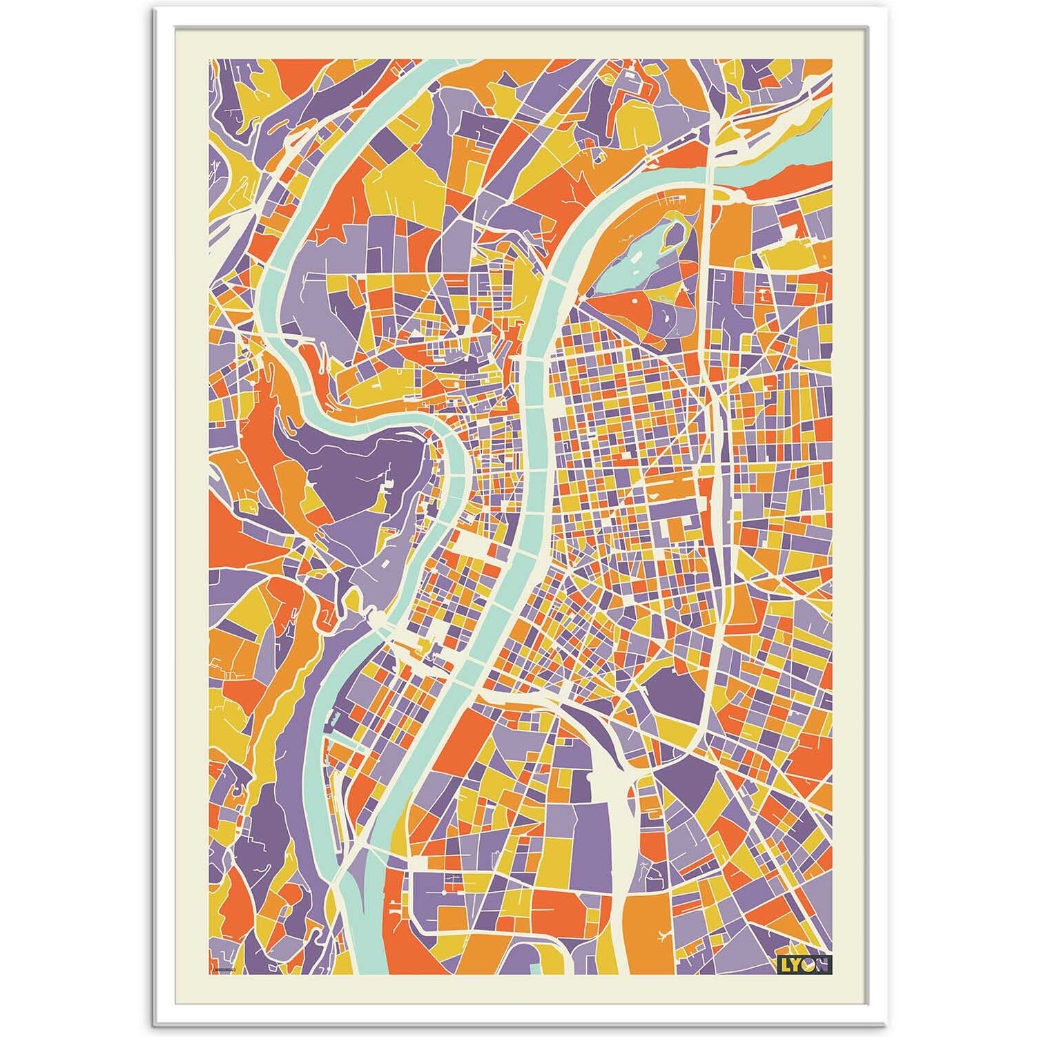 Affiche - Lyon Rainbow map - Muzungu