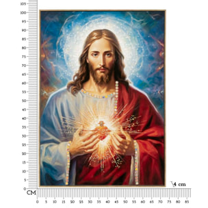 DIPINTO SU TELA LACCATO JESUS C/CORNICE CM 72X4X102