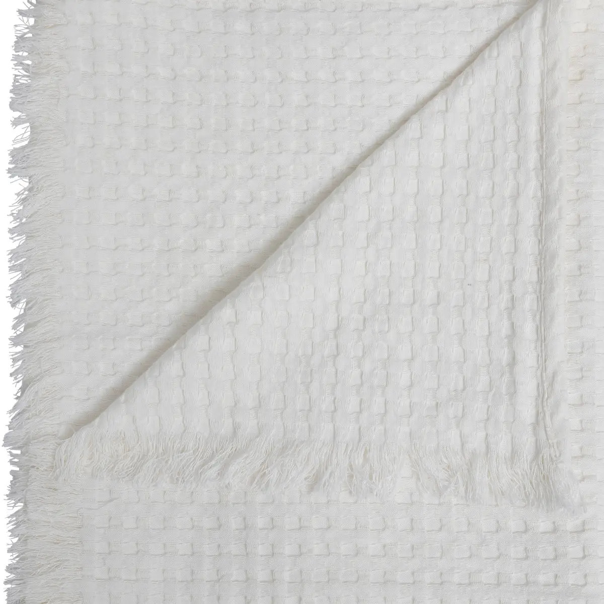Jeté de lit "Widdy" coton 130x180cm blanc