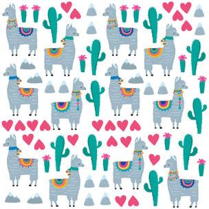 Stickers muraux | Sticker Mural Autocollant - LAMAS AMOUREUX ET CACTUS DU DÉSERT - adhésifs fond transparent