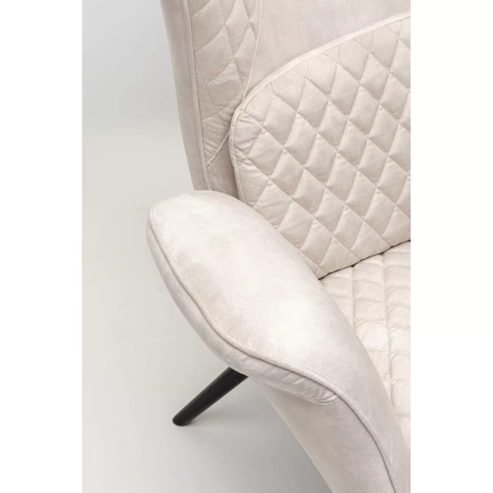 Fauteuil Tudor velours crème Kare Design