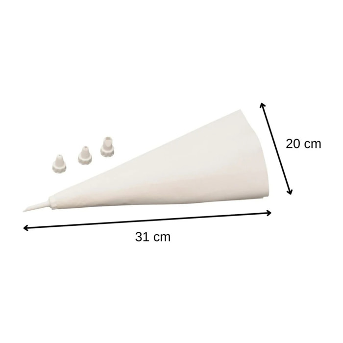 Poche à douille réemployable et 4 embouts plastique 31 cm Zenker Smart Pastry