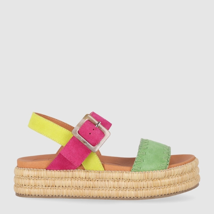 Sandalias de Serraje - Multicolor Multi - Tacón: 5 cm