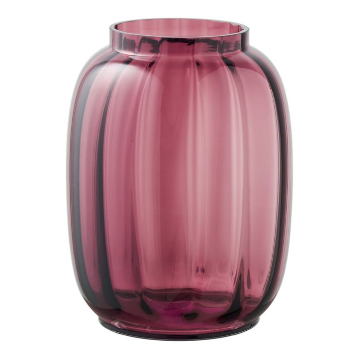 Vaso in vetro soffiato a bocca rosso castagna Vikasa Home ø17x21 cm