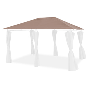 Toile de toit taupe pour tonnelle 3x4m Divio - toile de rechange pergola. toile de remplacement