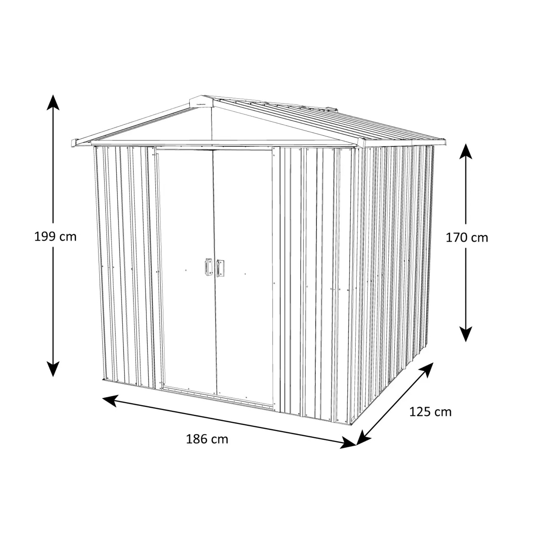 Abri de jardin métal aspect bois Yardmaster 2,3 m² + kit d'ancrage