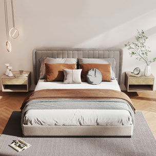 Juego de 2 Mesitas de Noche Flotantes Mesillas de Noche Mesas de Noche con Cajón y Compartimento para Dormitorio Salón 37x32x21 cm Natural