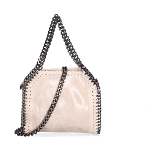 Borsa a mano da donna Made in Italy - Modello Zefira Chic - Pelle scamosciata stampata - 23.0 x 20.0 x 7.0 cm
