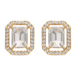 Pendientes con Circonita Brillante acabado oro 18k