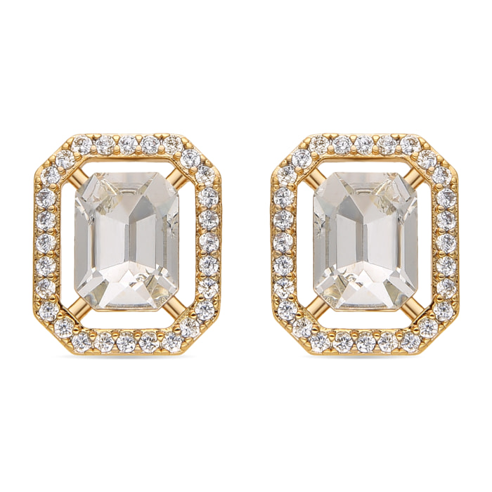 Pendientes con Circonita Brillante acabado oro 18k