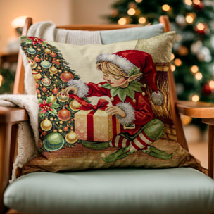 COPPIA CUSICNI NATALIZI JACQUARD SFODERABILI 50X50 CM SCINTILLA