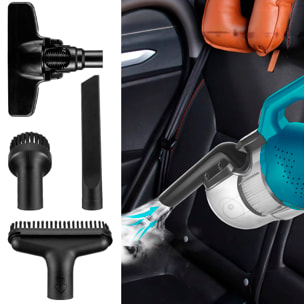 Aspirador de mano de 300W con depósito de 700ml. Incluye 4 cabezales y 2 baterías de 15000mAh.