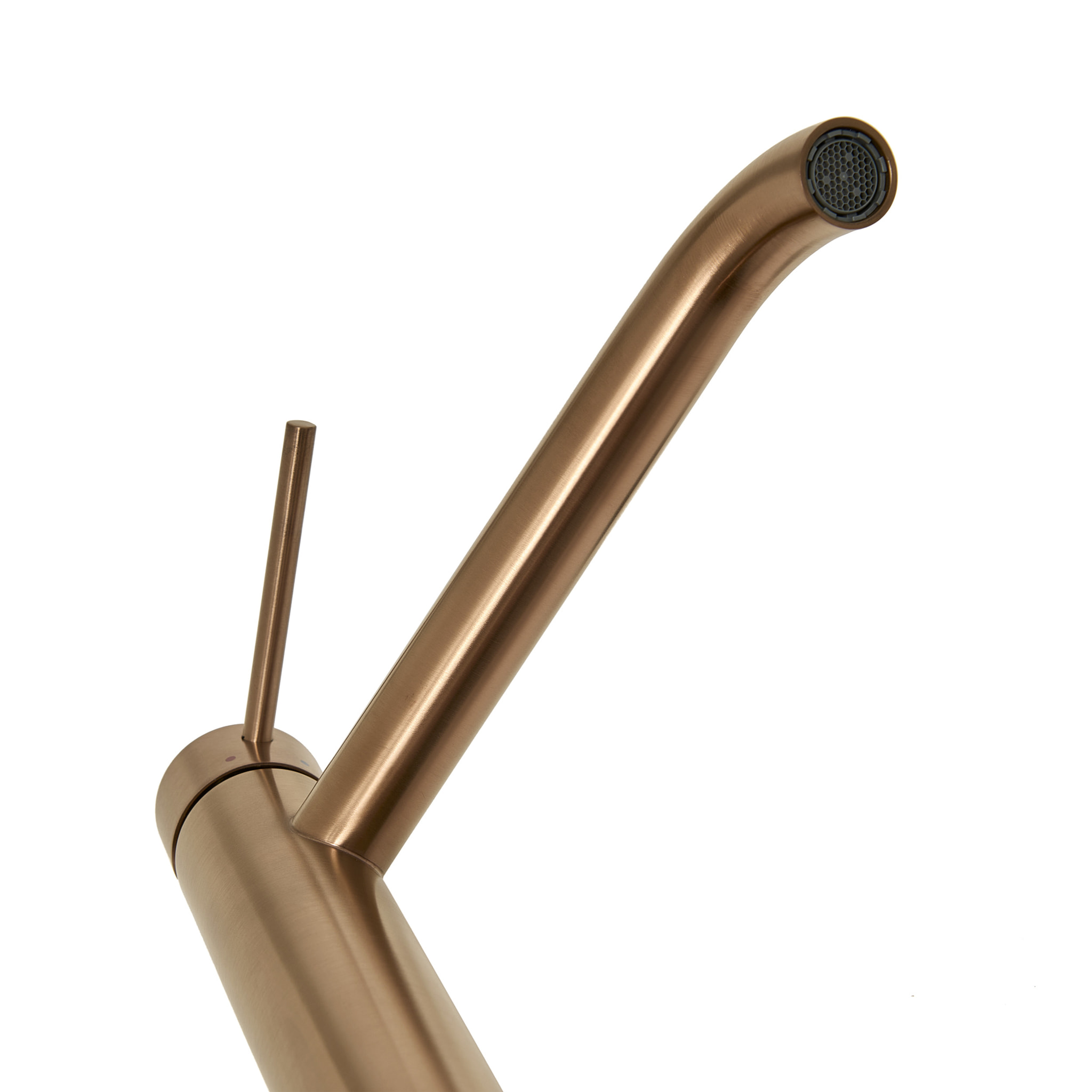 Aurum mitigeur lavabo en inox, or rose + Ceramia PixL 51x38x19 cm vasque à poser, sans trop-plein, blanc (SAT285BRGCEPX5038)