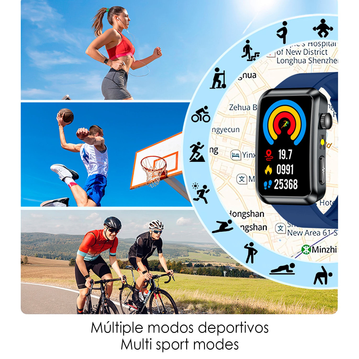 Smartwatch TK77. Chiamate Bluetooth con funzioni sanitarie avanzate: misurazione della glucosio, lipidi e acido urico, temperatura corporea, ECG, EDA, micro esame fisico e composizione corporea.