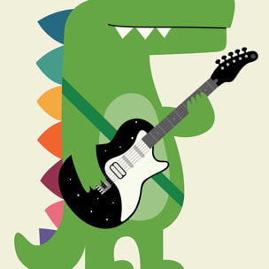 Affiche enfant rock croco Affiche sous cadre noir