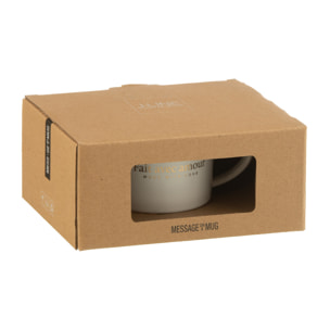 J-Line tasse + soucoupe + cuillère Coeur Français - porcelaine - blanc - 6 pièces