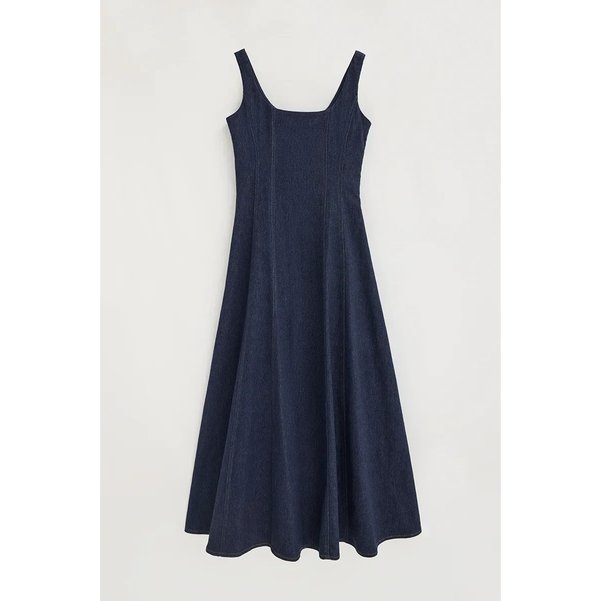 Vestito di jeans blu medio con bretelle, slim fit e logo Polo Club